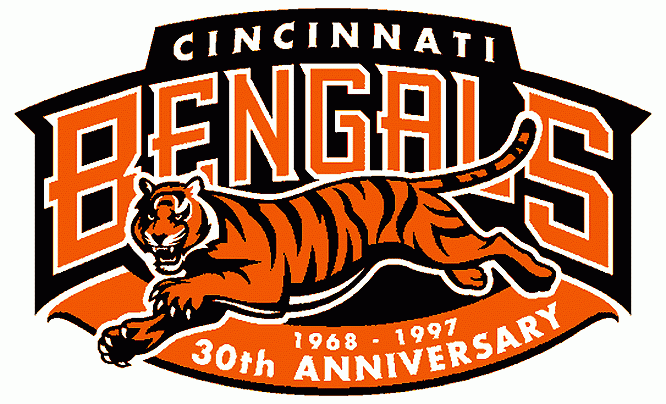 Cincinnati Bengals 1997 Anniversary Logo t shirt iron on transfers